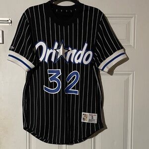 Mitchell & Ness Black and White Striped Jersey